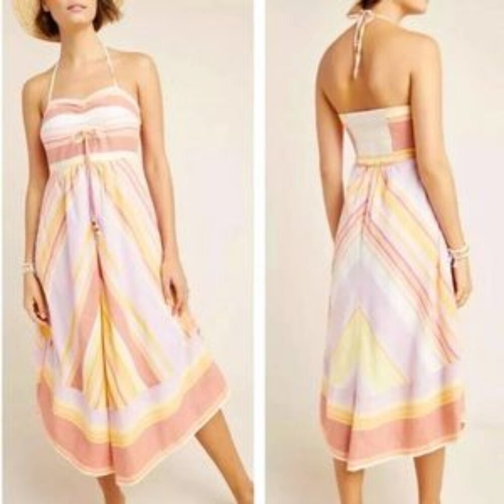 Anthropologie Savannah Striped Halter Dress